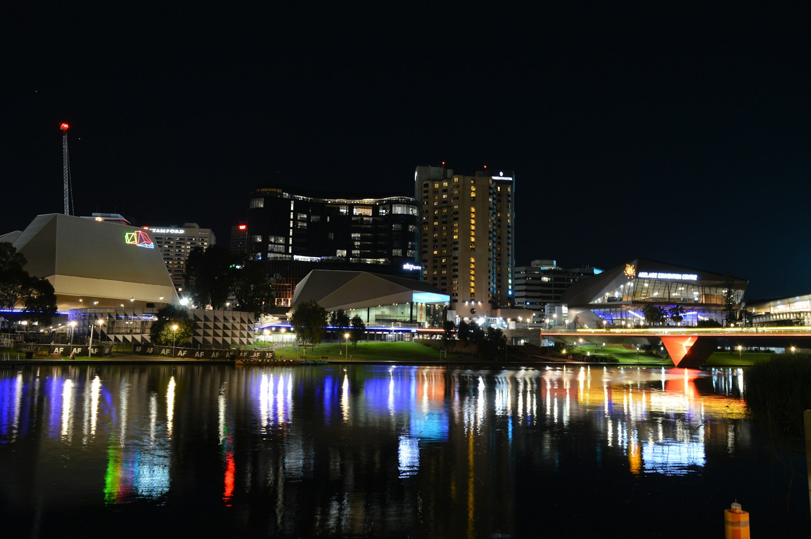 Adelaide Riverbank Precinct at night — learn Mandarin in Adelaide with WillyChina