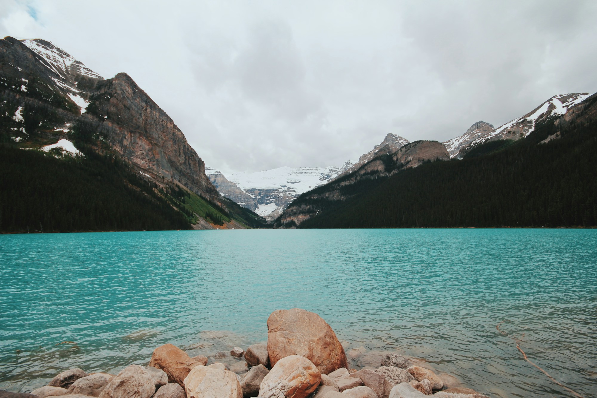 Lake Louise turquoise water with snowy peak, Canadian Rockies — online Mandarin lessons from Canada with WillyChina