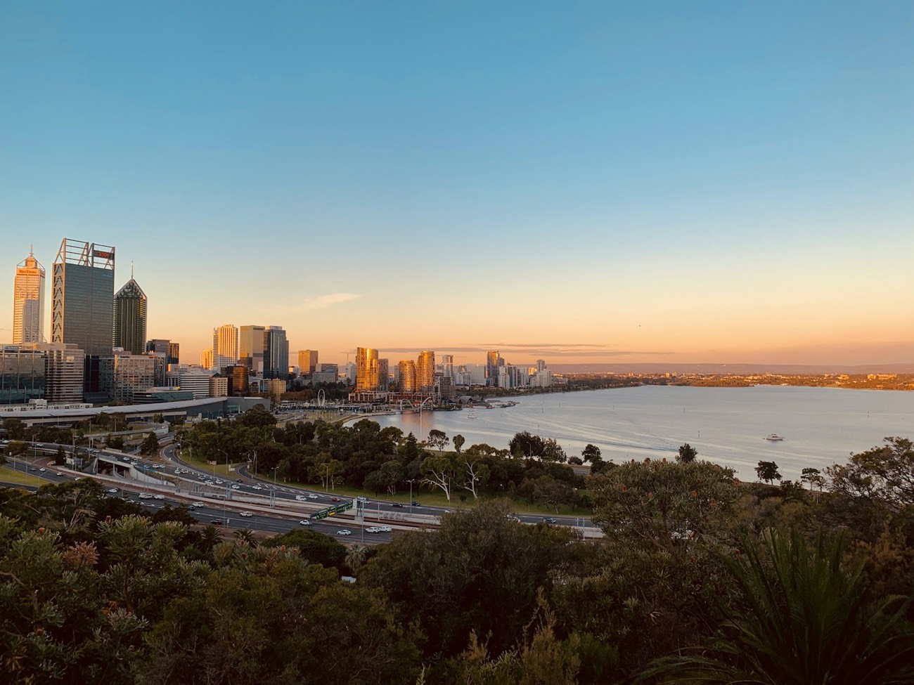 Perth CBD and Swan River from Kings Park — learn Mandarin in Perth with WillyChina