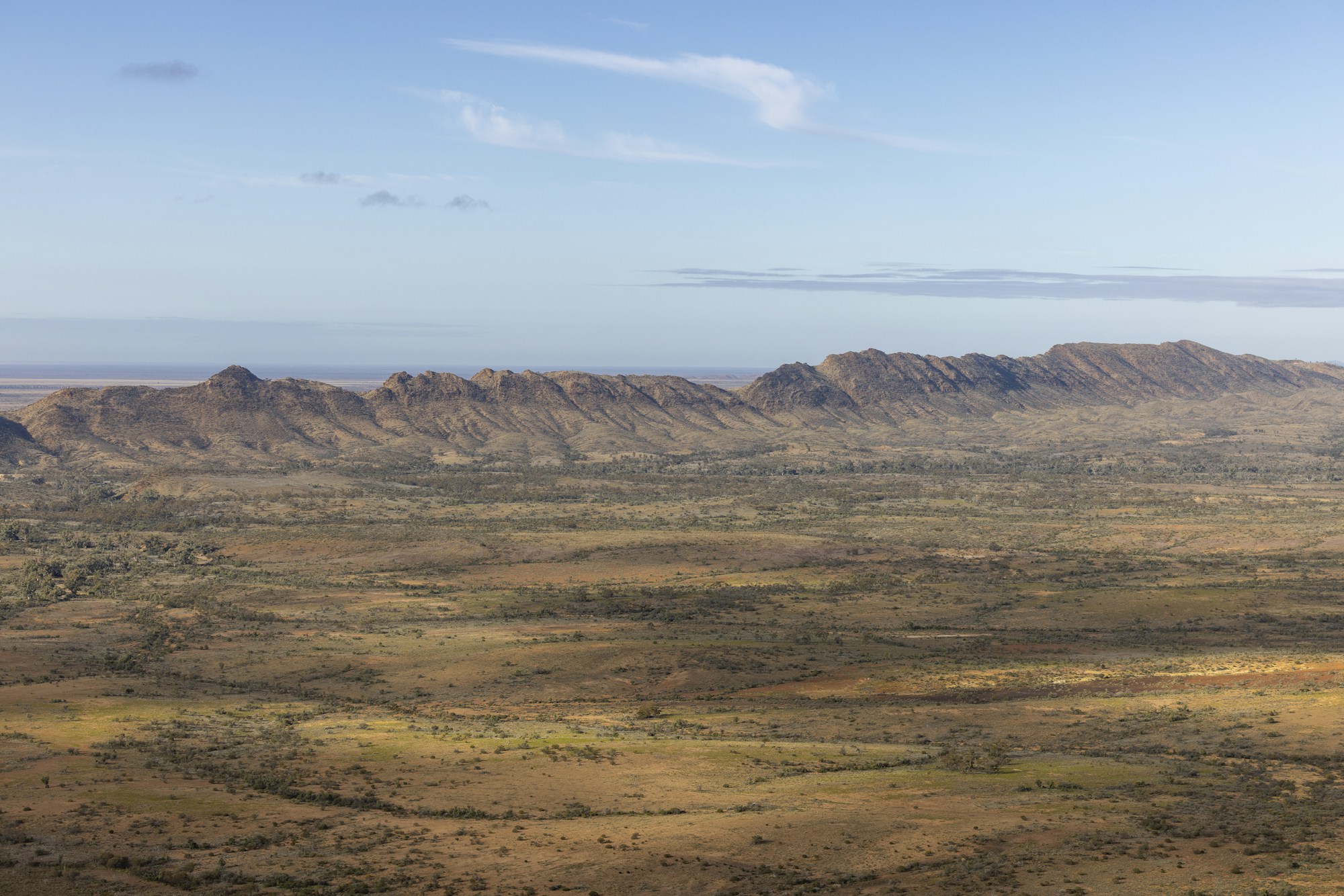 Aerial view of the Flinders Ranges, South Australia — learn Mandarin online in SA with WillyChina