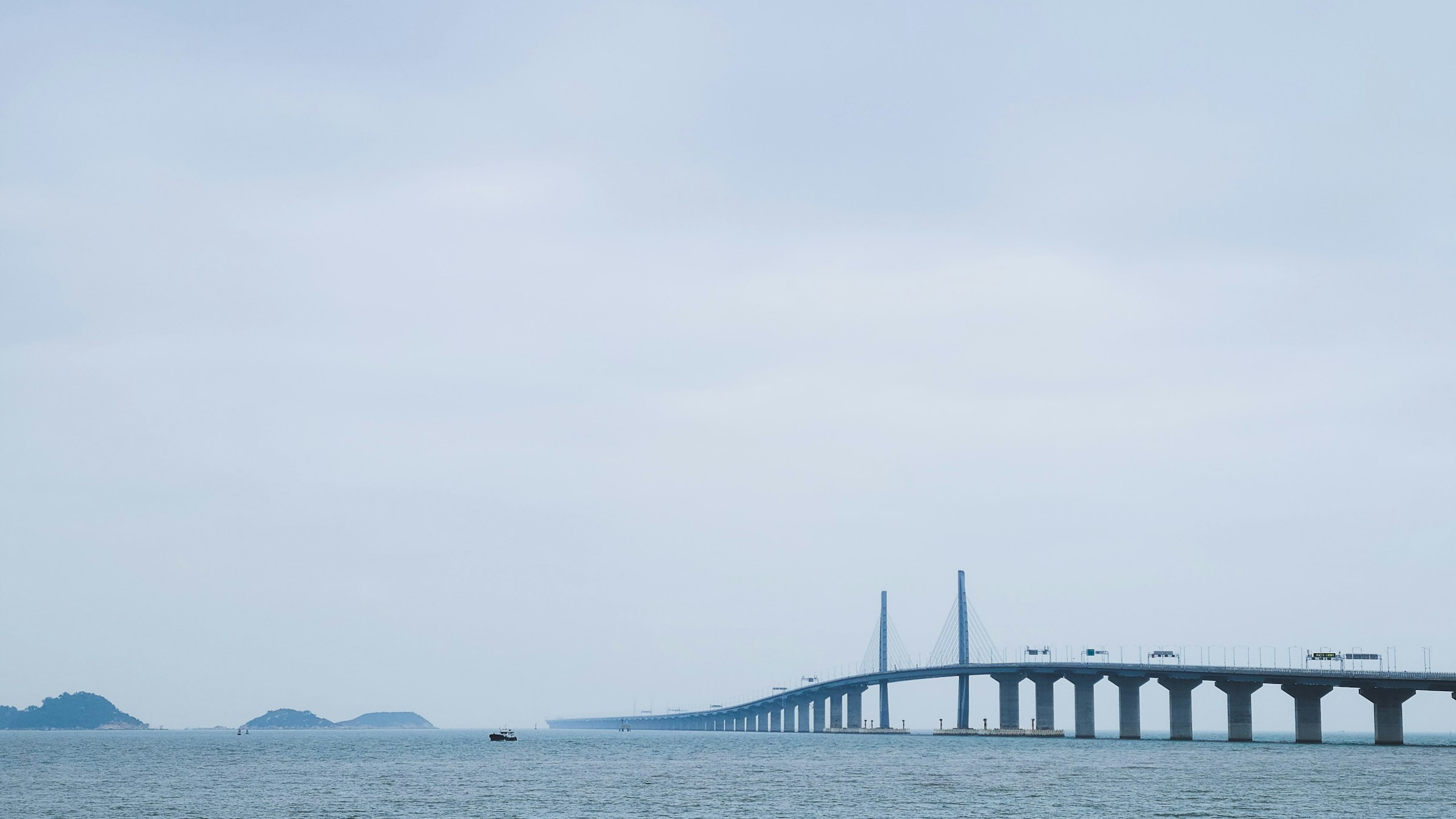 Hong Kong-Zhuhai-Macau Bridge crossing the Pearl River estuary