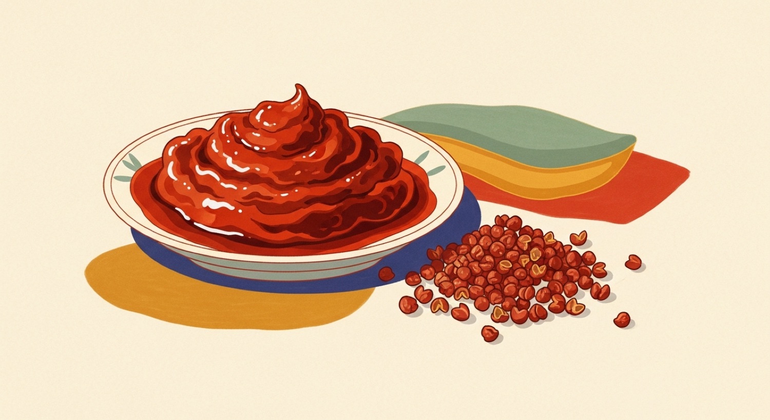 Doubanjiang chilli-bean paste and Sichuan peppercorns — the two defining Sichuan ingredients