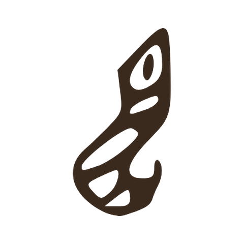 Oracle bone form of 它, the original snake character: a large head with an eye, above a body that curls round to the tail