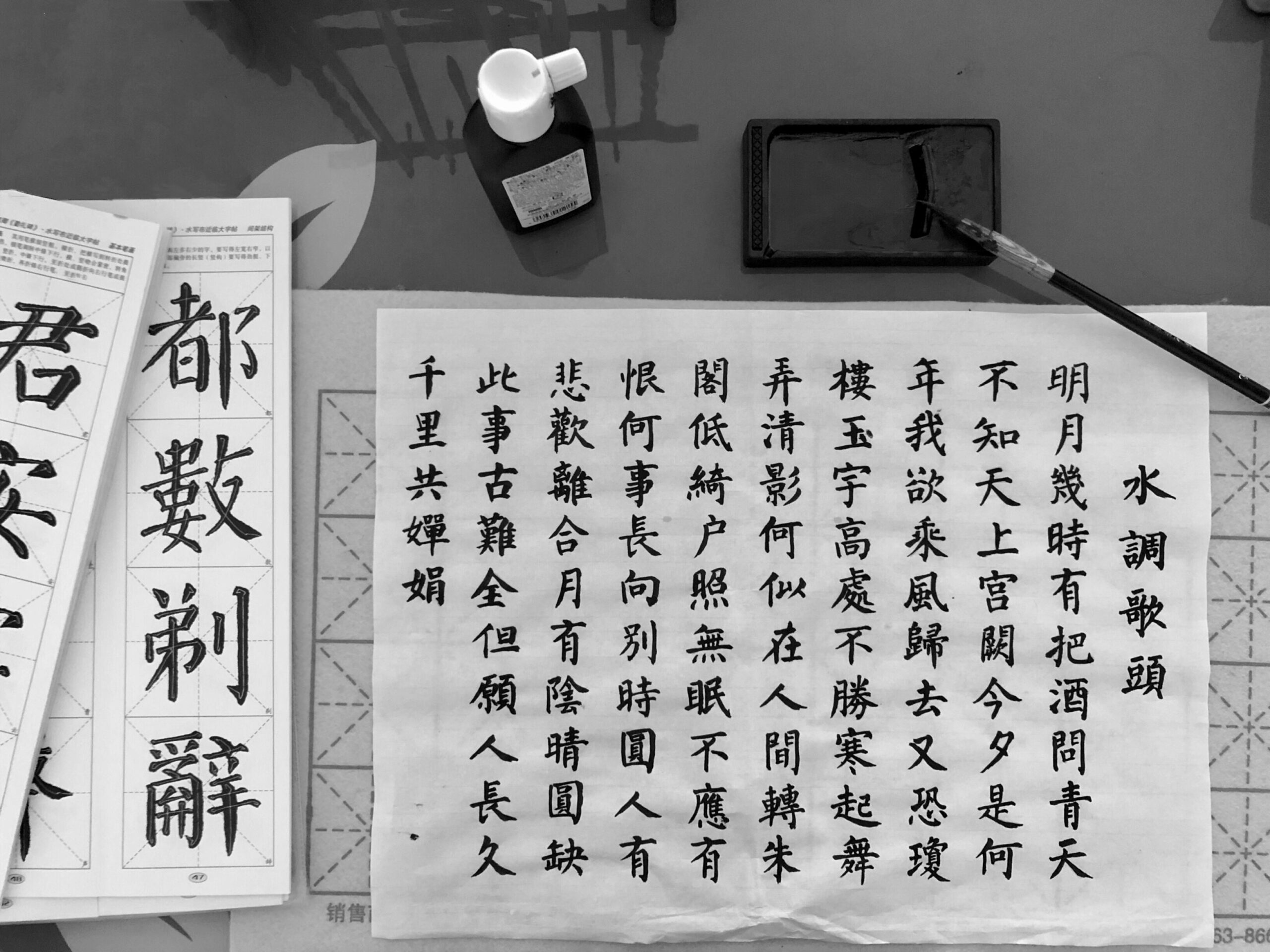 Classical Chinese characters written on white paper — Mandarin learning